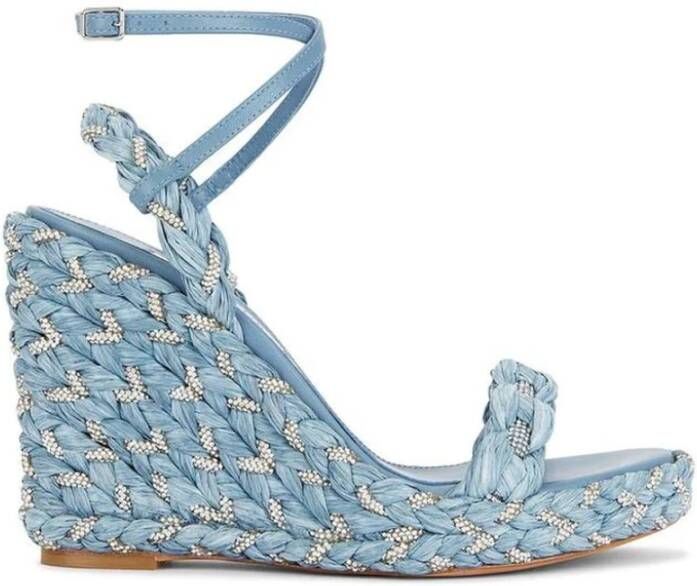 Aquazzura Kristalversierde Sleehak Sandalen met Enkel Sluiting