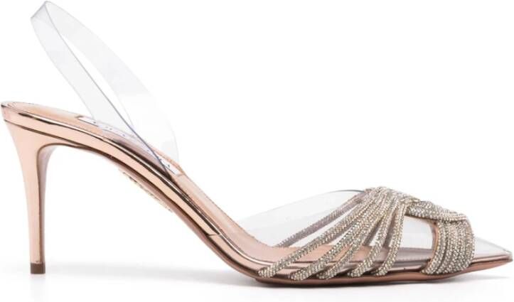 Aquazzura Kristalversierde slingback stilettohakken