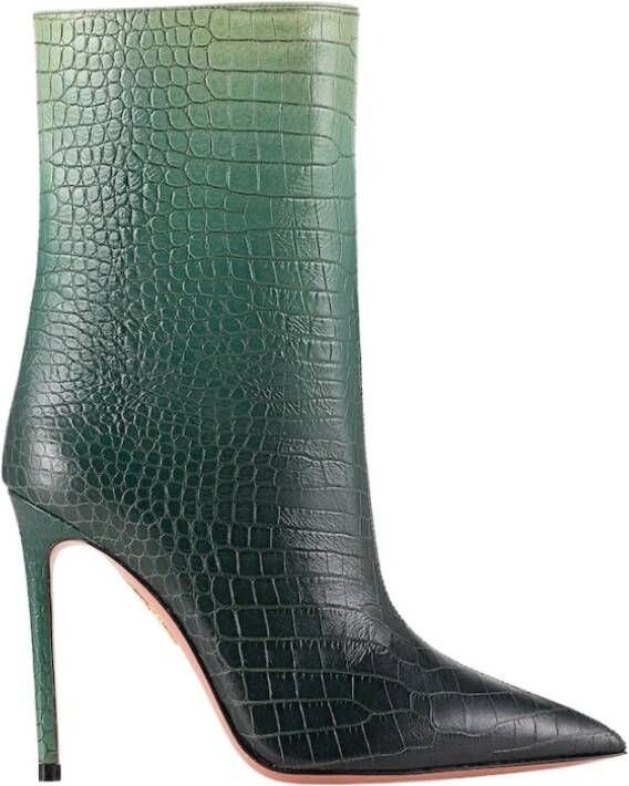 Aquazzura Krokodil Gradient Haklaarzen Green Dames