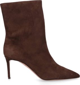 Aquazzura Matignon 75 Suède Enkellaarzen Bruin Dames