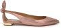 Aquazzura Metallic Roze Leren Ballerina met Strik - Thumbnail 1
