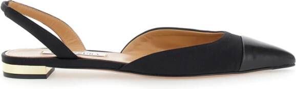 Aquazzura Milanese Flat Zwarte Sandalen Black Dames
