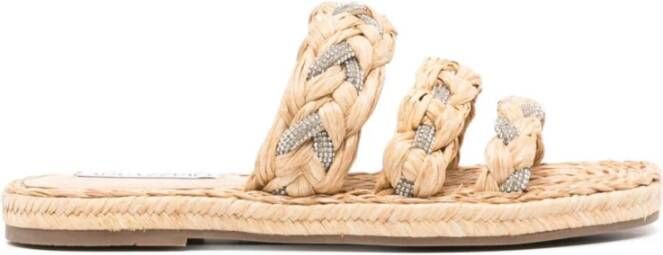 Aquazzura Natuurlijke Raffia Sandalen met Helder Rubber Beige Dames