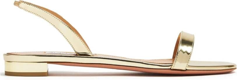 Aquazzura Nude Metallic Platte Sandalen Slip-On