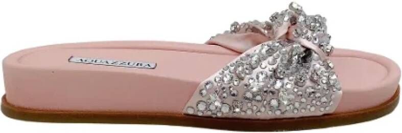 Aquazzura Pre-owned Canvas sandals Pink Dames