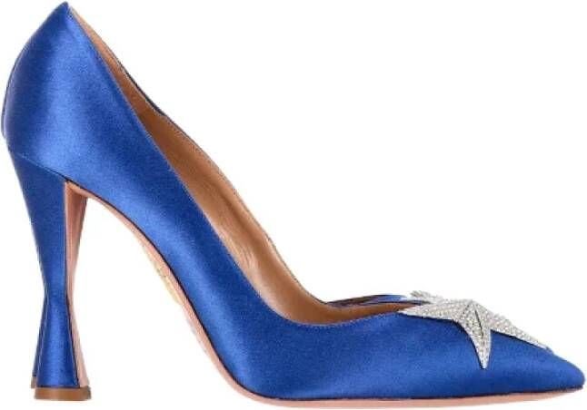 Aquazzura Pre-owned Fabric heels Blue Dames