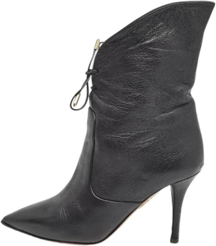 Aquazzura Pre-owned Leather boots Black Dames