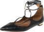 Aquazzura Pre-owned Leather flats Black Dames - Thumbnail 1