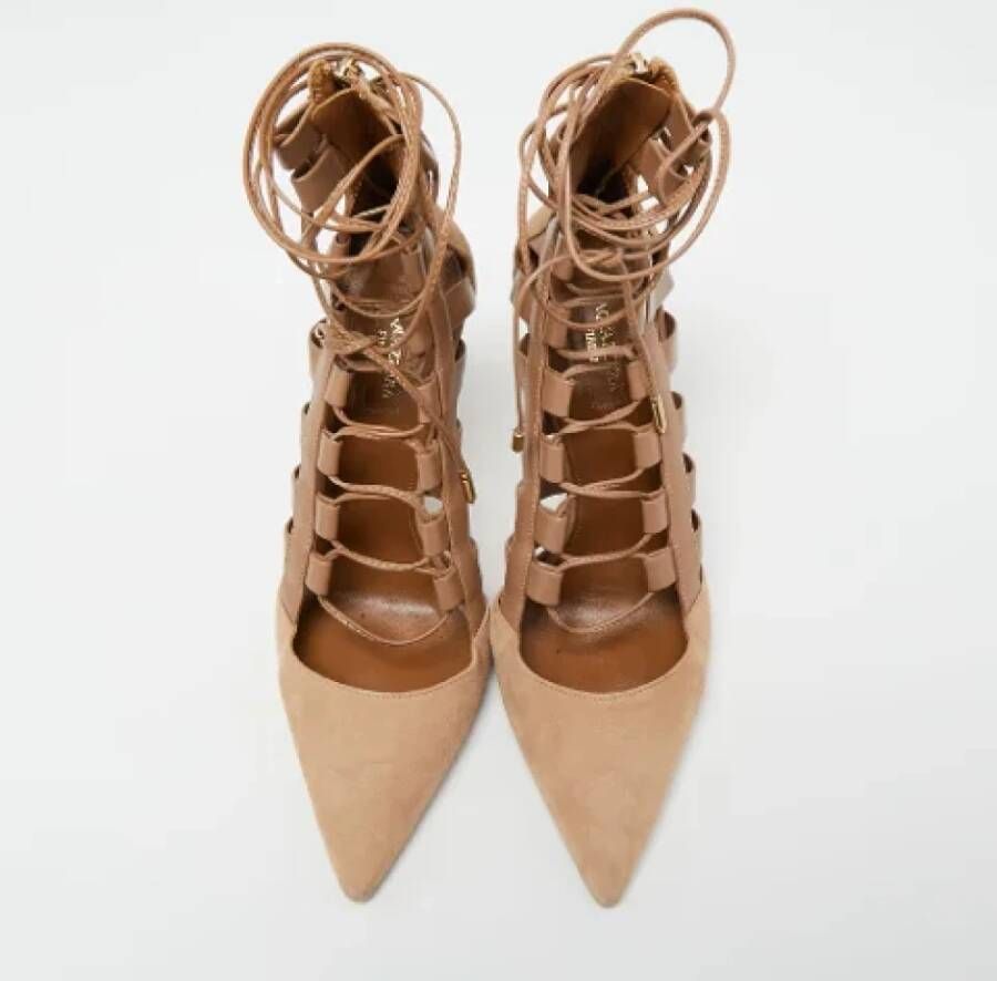 Aquazzura Pre-owned Leather heels Beige Dames