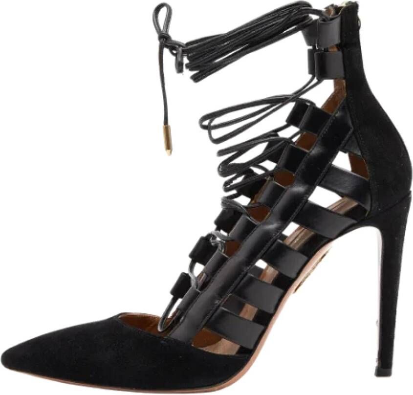 Aquazzura Pre-owned Leather heels Black Dames