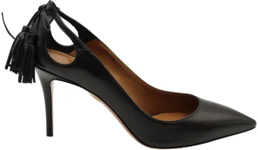Aquazzura Pre-owned Leather heels Black Dames
