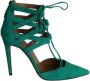 Aquazzura Pre-owned Leather heels Green Dames - Thumbnail 1