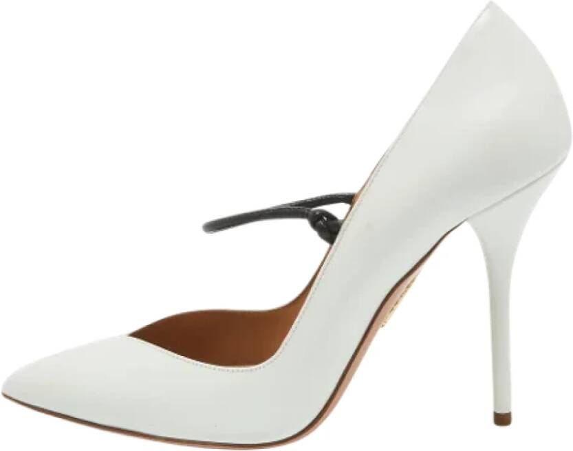 Aquazzura Pre-owned Leather heels White Dames