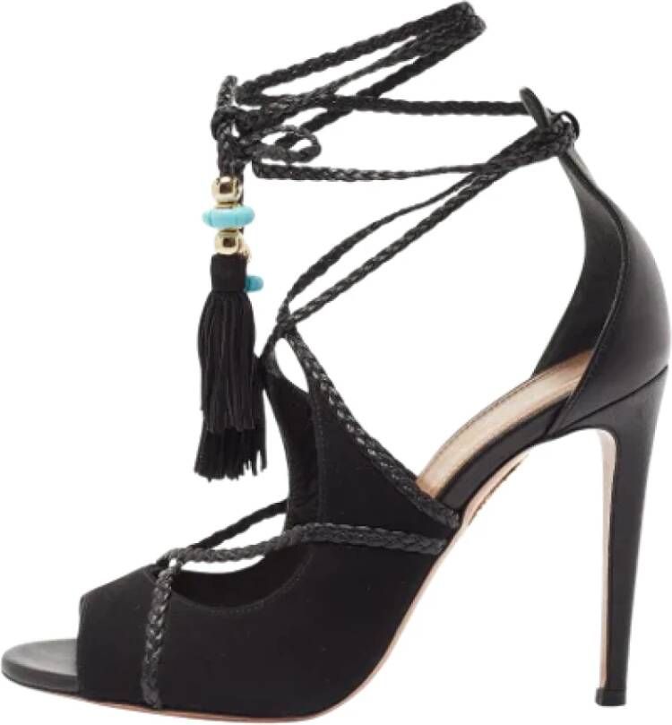 Aquazzura Pre-owned Leather sandals Black Dames