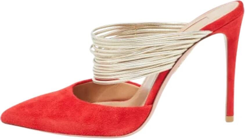 Aquazzura Pre-owned Leather sandals Red Dames