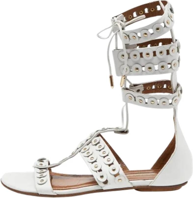 Aquazzura Pre-owned Leather sandals White Dames