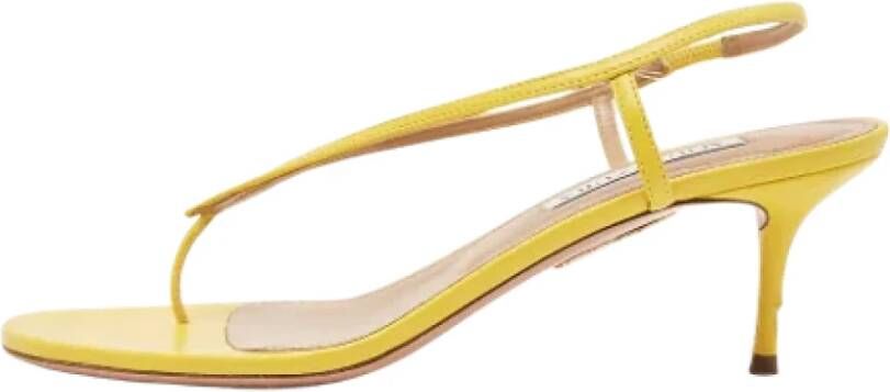 Aquazzura Pre-owned Leather sandals Yellow Dames