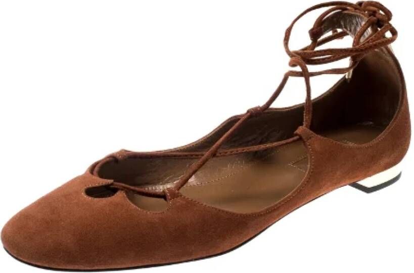 Aquazzura Pre-owned Platte schoenen Brown Dames