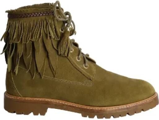 Aquazzura Pre-owned Suede boots Green Dames