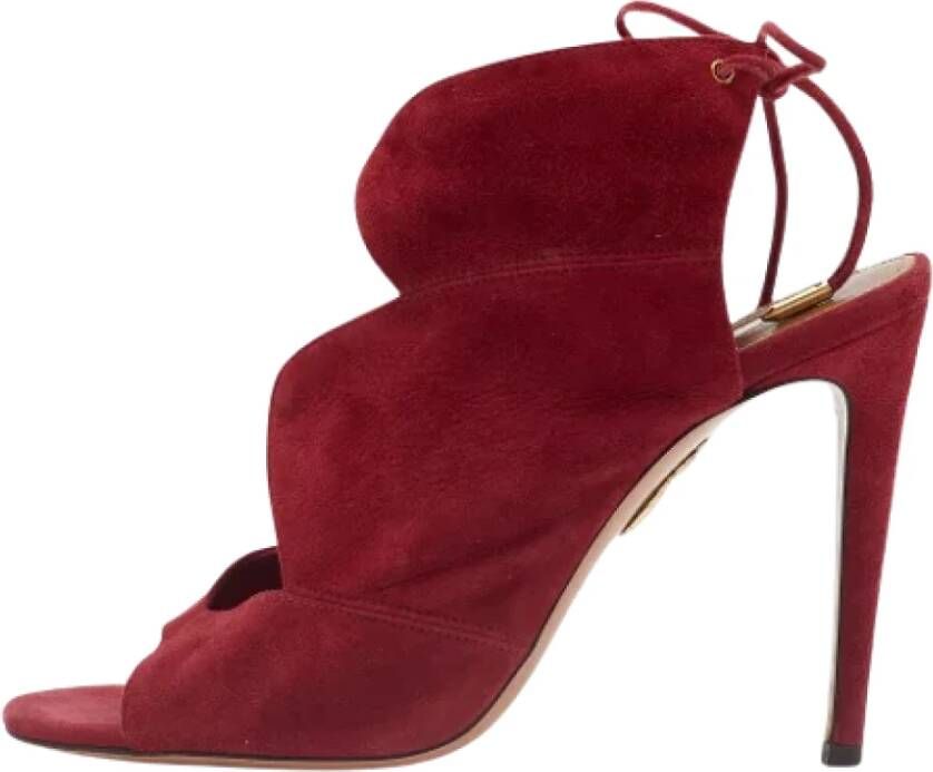 Aquazzura Pre-owned Suede boots Red Dames