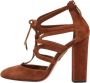 Aquazzura Pre-owned Suede heels Brown Dames - Thumbnail 1