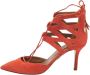 Aquazzura Pre-owned Suede heels Orange Dames - Thumbnail 1