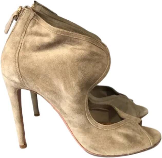 Aquazzura Pre-owned Suede sandals Beige Dames