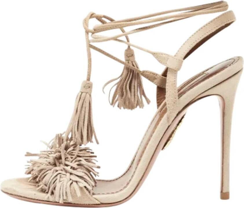 Aquazzura Pre-owned Suede sandals Beige Dames