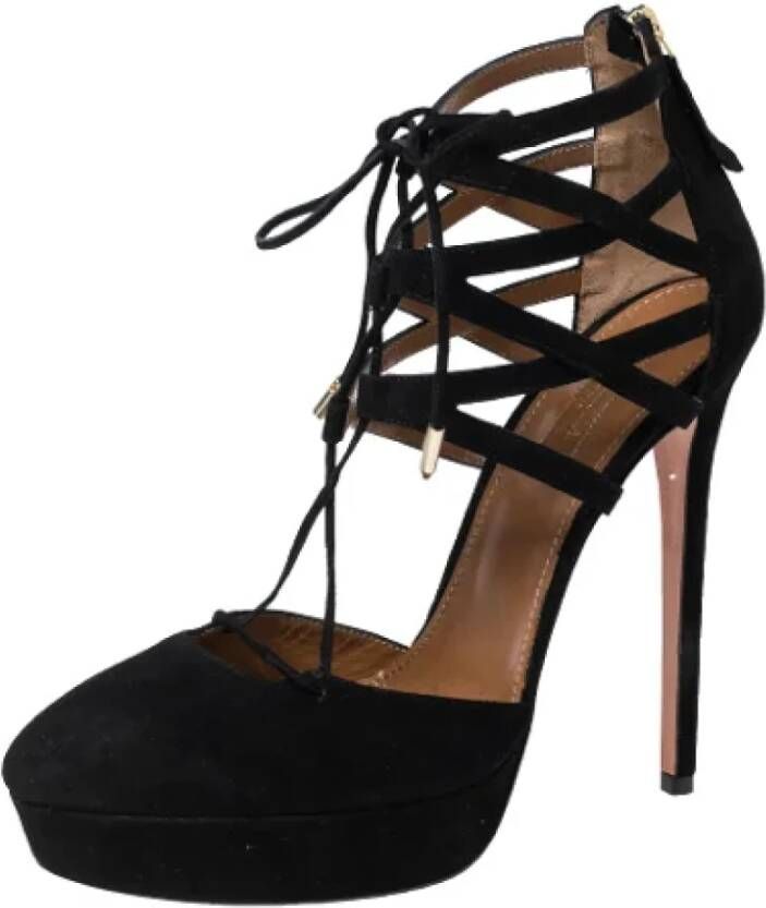 Aquazzura Pre-owned Suede sandals Black Dames