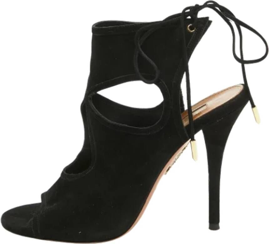 Aquazzura Pre-owned Suede sandals Black Dames