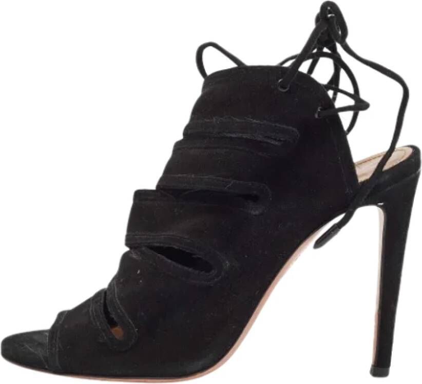 Aquazzura Pre-owned Suede sandals Black Dames