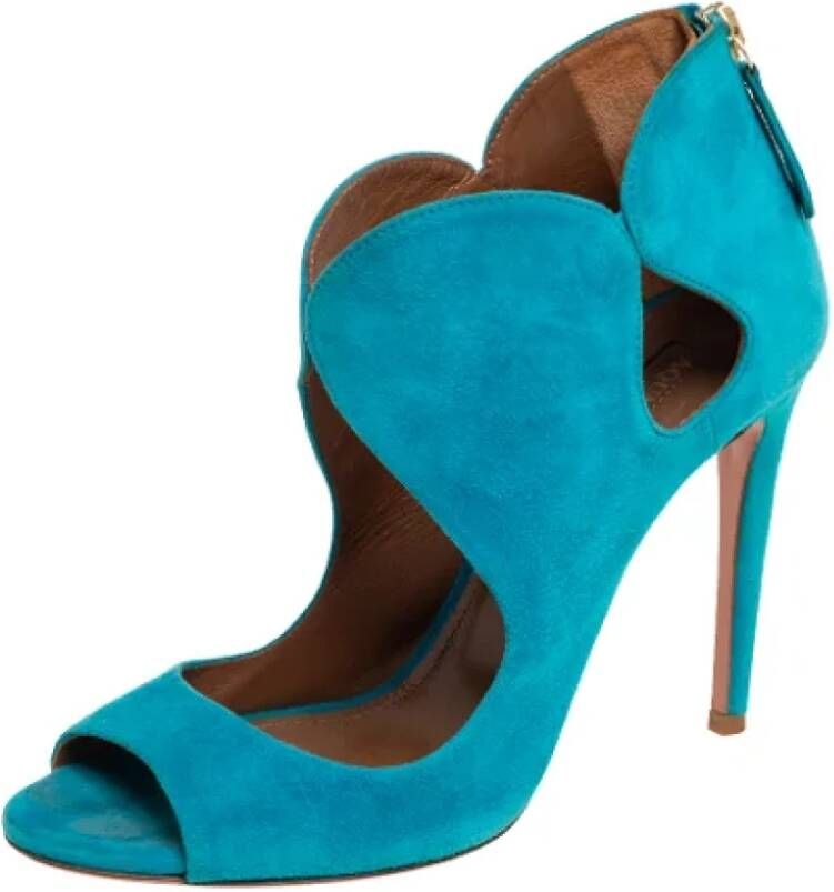 Aquazzura Pre-owned Suede sandals Blue Dames