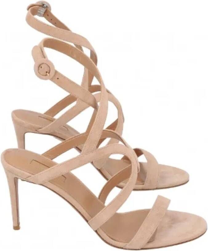 Aquazzura Pre-owned Suede sandals Brown Dames
