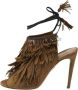 Aquazzura Pre-owned Suede sandals Green Dames - Thumbnail 1