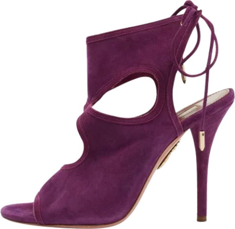 Aquazzura Pre-owned Suede sandals Purple Dames