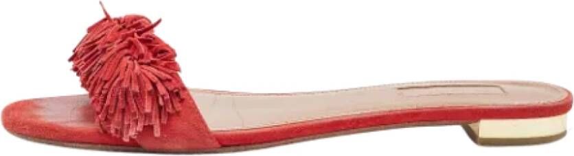 Aquazzura Pre-owned Suede sandals Red Dames