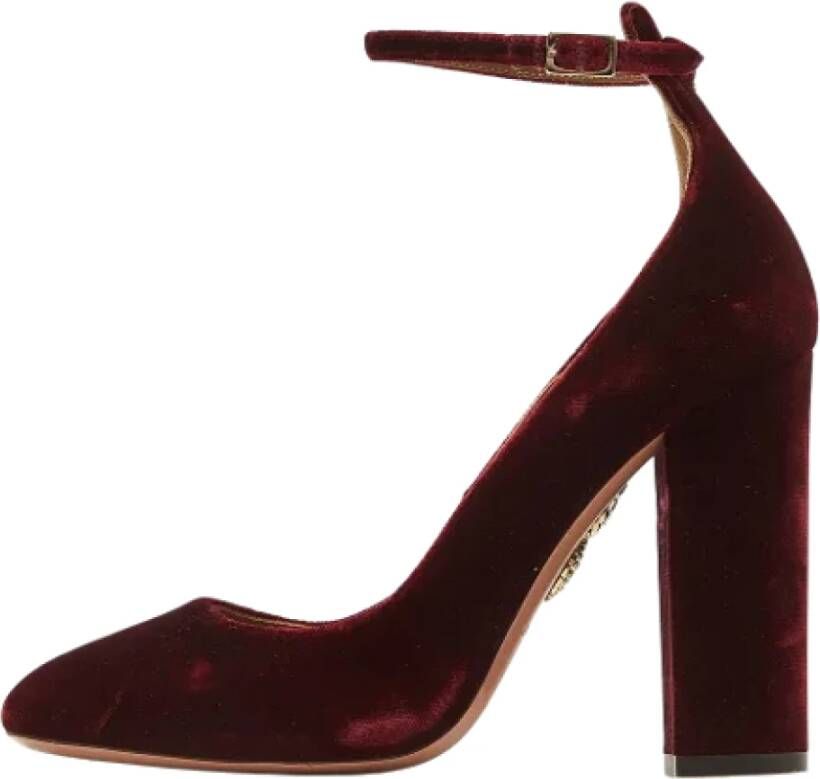 Aquazzura Pre-owned Velvet heels Brown Dames