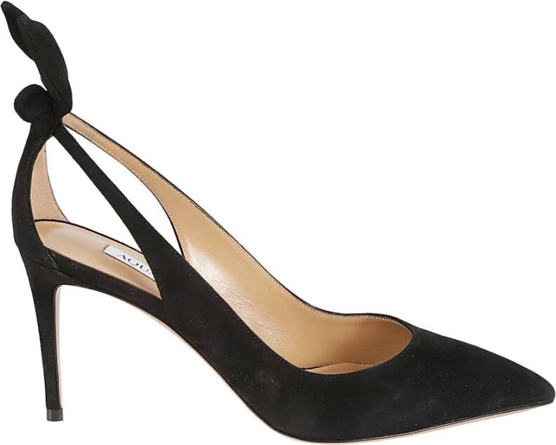 Aquazzura Zwarte Suède Strik Pumps Black Dames