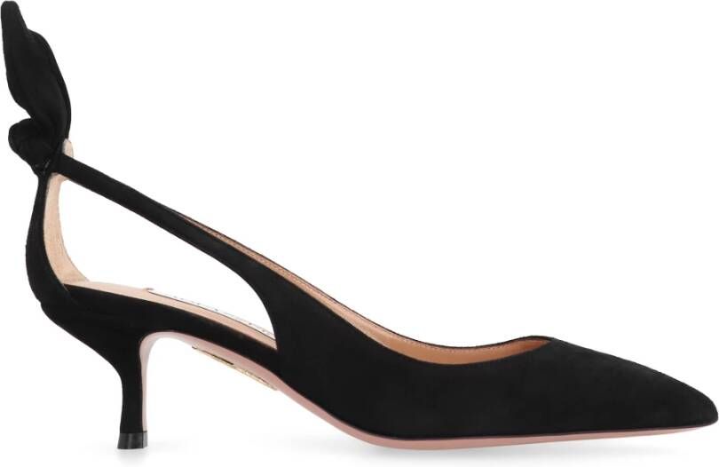 Aquazzura Pumps van Suède met Puntige Neus en Strik