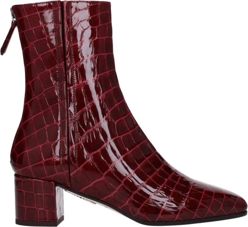 Aquazzura Rode Leren Enkellaarzen