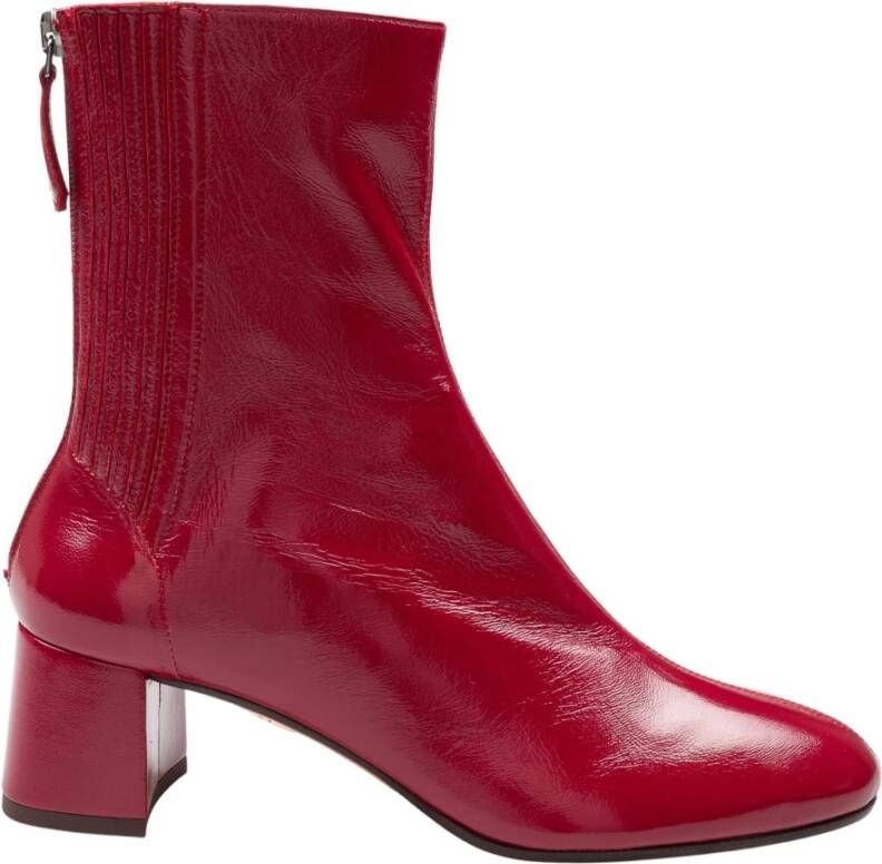 Aquazzura Rode Patent Leren Enkellaarsje