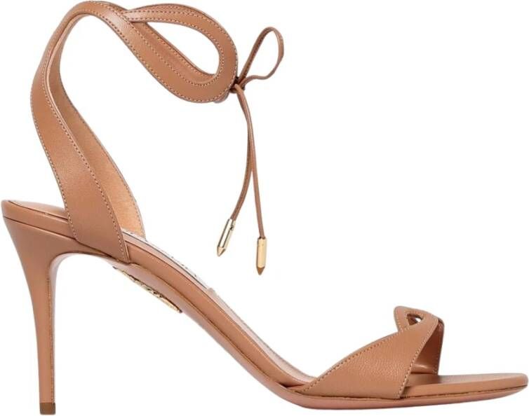Aquazzura Roze Leren Platte Sandalen