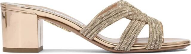 Aquazzura Roze Leren Sandalen Stijlvolle Elegantie