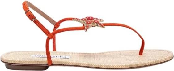 Aquazzura Seastar Platte Sandalen Orange Dames