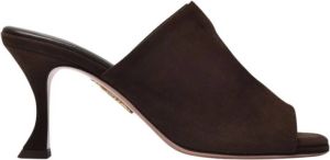 Aquazzura Sexy Thing Mule 75 in Coffee Brown Leather Bruin Dames