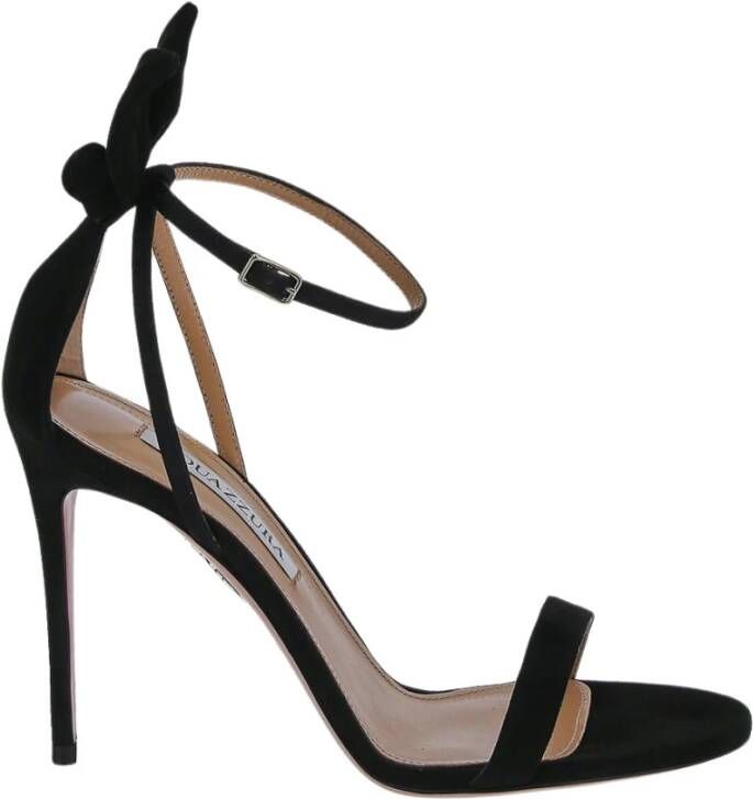 Aquazzura Zwarte Suède Stiletto Sandalen Black Dames