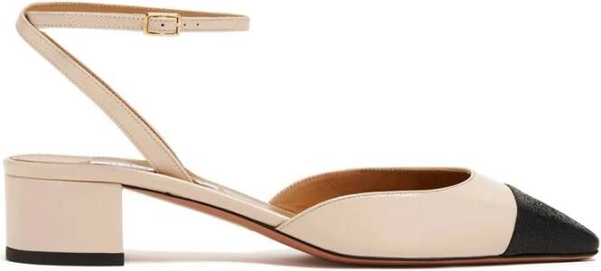 Aquazzura Tweekleurige Leren Gesp Schoenen