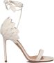 Aquazzura Witte Hibiscus Sandaal met Stiletto Hak - Thumbnail 1