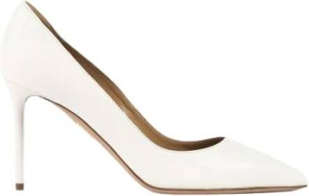 Aquazzura Witte Leren Hakken Purist Pump 85 White Dames