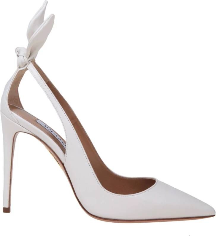 Aquazzura Witte Leren Strik Pumps